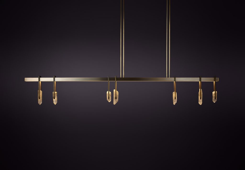 Christopher Boots ABACUS quartz and brass pendant